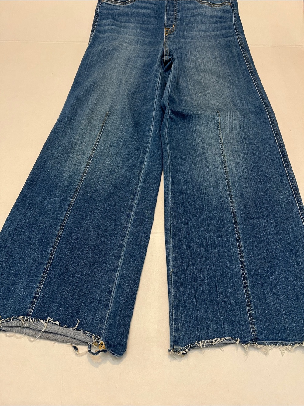 SPANX Wide-Leg High-Rise Jeans Medium Wash Stretch Shaping denim pants medium - Picture 4 of 13